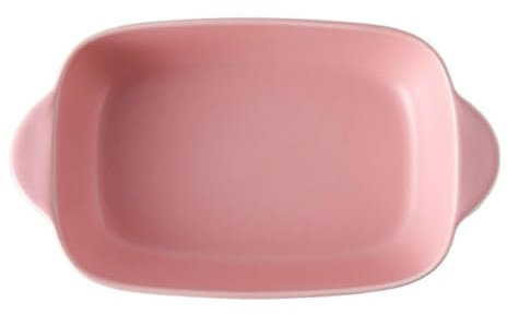 TYMYYS Bandeja De Cerámica Para Hornear Con Asa, Bandeja De Cerámica Para Horno, Bandeja Rectangular Para Lasaña, Cacerola, Apta Para Microondas Y Horno.-rosado-23x13.5x4cm, 700ml