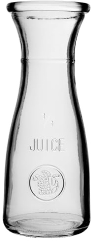 KADAX Karaffe ohne Deckel aus Glas, Universelle Wasserkaraffe, Wasserkrug, Glaskanne, Getränkekaraffe, Kanne für alle Arten von Säften, Weinkaraffe (1L 1 Stück)