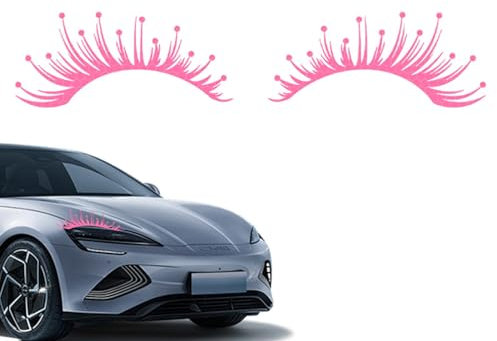 Fukamou Auto-Aufkleber Wimpern, Auto-Scheinwerfer-Augenbrauen-Aufkleber, Reflektierende Augenbrauen-Fälschungs-Wimpern-Aufkleber, Auto-Scheinwerfer-Augenbrauen-Dekoration | Auto- -Körperaufkleber Für