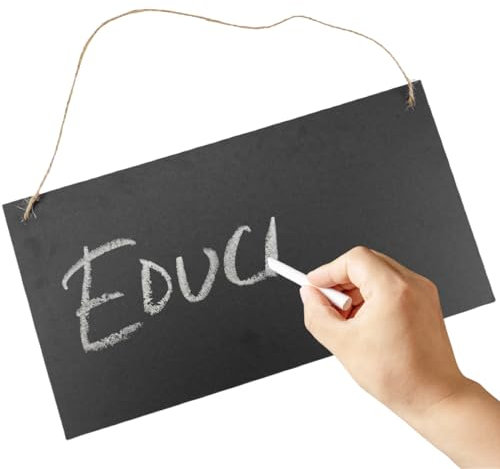 LNQ LUNIQI Klein Kreidetafel zum Aufhängen Holz, Mini Memotafel Schwarz Tafel Küche Beschreibbar Schwarz Wandtafel mit Juteschnur für Zuhause Dessertladen Café Hochzeits Dekoration, 1 Stück