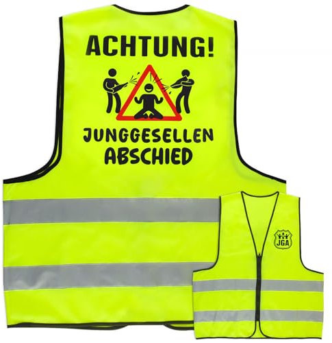 BETESSIN Jga Männer Weste - ACHTUNG! JUNGSELLENABSCHIED - JGA Accessoires Männer -Junggesellenabschied Männer Kostüm - Lustige Geschenkidee für Junggesellenabschied