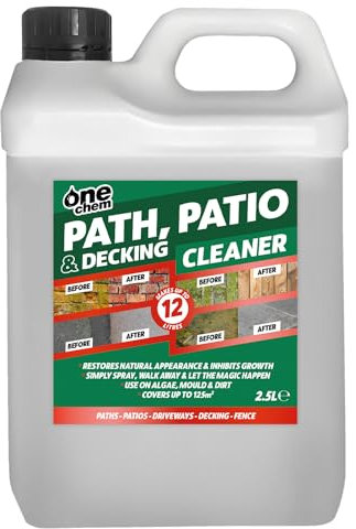 One Chem Heavy Duty Patio Cleaner 2.5 Litre, Path Cleaner Concentrate, Mould Remover, Lichen Remover, Algae Remover