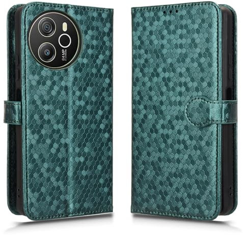 Handyhülle für Black View Shark 8 Hülle, Leder Tupfenmuster Schutzhülle Black View Shark 8 Handytasche, [Kartenfach] [Standfunktion] Kompatibel für Black View Shark 8 Klapphülle-Grün