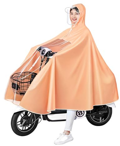 Poncho de Lluvia Impermeable, Chubasquer para Ciclismo Resistente al Viento, Capas de Ciclismo Portátiles Ligeras, Unisex, Plástico Reutilizable Chaqueta Poncho para Scooter Eléctrico Bicicletas