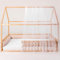 Goodevas Hausbett für Kinder 120 x 200 cm - Bettgestell für Kinder mit Baldachin und Stoßstangen