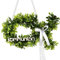 BETESSIN Kommunion Deko Eukalyptus Grün - Künstlicher Eukalyptus Türkranz in Fischform - Kommunion Kranz für Haustür, Fenster, Wand, Garten UVM. - 34x20 cm