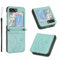 ScandiCasis Leather Case for Samsung Galaxy Z Flip 6, Elegant Flip Phone Case with [3*Card Slots] [Wallet] [[Kickstand] [Wrist Strap], Magnetic Closure Shockproof Cover, Mint Green
