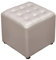 Quadratischer Leder-Pouf, Polsterhocker, Ottomane, Fußhocker, Sitzbank, Massivholz, Wohnzimmer, Couchtisch, Grau, 40,6 x 40,6 x 35,6 cm