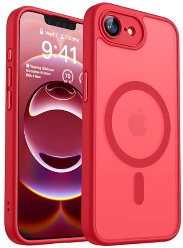 CANSHN für iPhone 16e Hülle für Magsafe (TOP Militärschutz & Magnetkraft) Extrem Haltbarkeit Hülle iPhone 16e Case Stoßfest, Rot