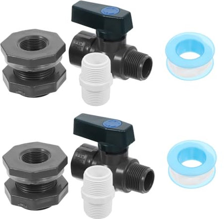 KONTONTY 2satz PVC-Zapfhahn Regentonnen Adapter Für Wassertanks Aquarien Gartenfässer Wannen Pools Umleitungsset Für Wasserverwaltung