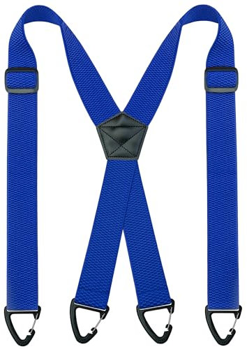 JEMYGINS Herren Outdoor Hosenträger X-Typ längenverstellbar mit Dreieckige Anti-Rutsch-Schnalle Königsblau