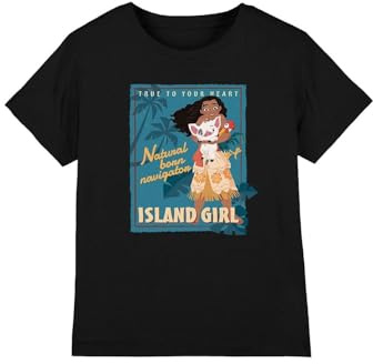 Moana Island Girl Girls T Shirt, Black, 3-4 Years