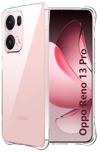 FDHYFGDY Funda para OPPO Reno 13 Pro 5G, Funda Transparente a Prueba de Golpes de TPU para teléfono móvil, Funda de Silicona Suave y Delgada