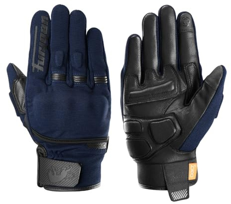 Furygan Jet D3O EVO - Motorradhandschuhe für Herren - 100% Lederhandfläche - Komfort - Sommerhandschuhe - Atmungsaktiv & Leicht - Bildschirmkompatibel - Touch Screen