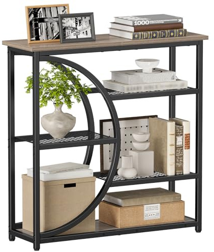 Snughome Entryway Table, Narrow Console Table, Industrial Sofa Table with 5 Tier Storage Shelves, Entrance Table for Hallway, Behind The Couch, Living Room, Foyer, Grey
