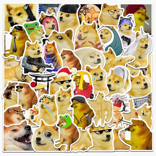 Tivleed Dog Stickers, Funny Meme Stickers, Laptop Stickers, 50 PCS Waterproof Vinyl Decals for Water Bottle, Suitcase, Skateboard, Journal - No Residue, Scratch Resistant