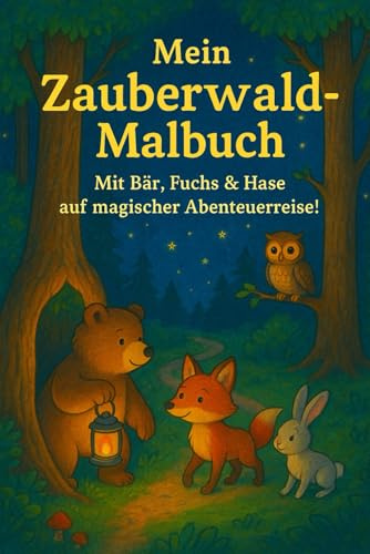 Mein Zauberwald-Malbuch: Mit Bär, Fuchs & Hase auf magischer Abenteuerreise!