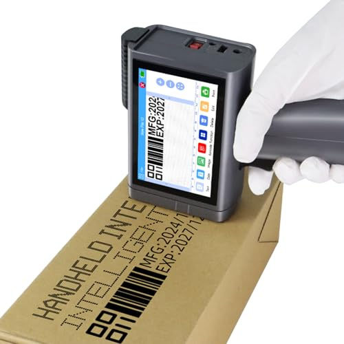 Sunydog Intelligenter 600-DPI-Hand-Tintenstrahldrucker mit 9 Stunden Akkulaufzeit, Geeignet Zum Drucken von Barcodes, und Text auf Verschiedenen Oberflächen (100–240 V EU-Stecker)
