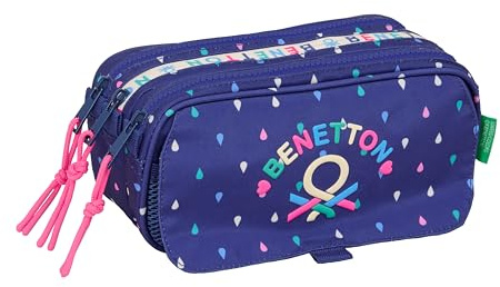 Benetton Drop Großes Federmäppchen für Kinder, ideal für Kinder im Schulalter, bequem und vielseitig, Qualität und Widerstandsfähigkeit, 21,5 x 8 x 10 cm