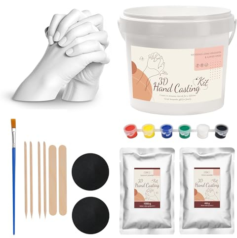 Plateau ELK 3D Gipsabdruck Hände Paar – Gips Handabdruck Set Paare – Partner und Pärchen Geschenke für Frauen und Männer für Valentinstag Hochzeitstag, Jahrestag Geschenk für Sie und Ihn