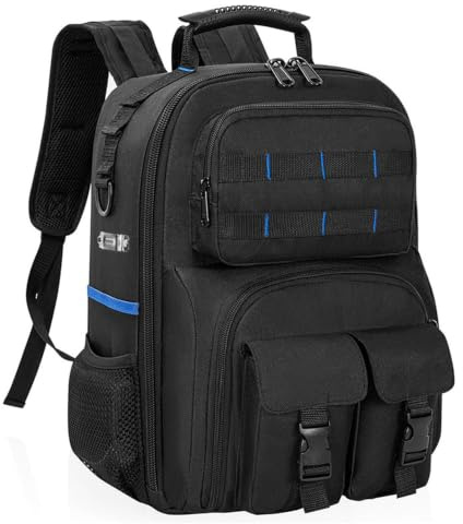 BEOSIOR Tool Backpack, Heavy Duty Tool Backpack with ABS Rubber Base, Easy to Carry (Backpack/Handbags) Tool Backpacks Suitable for Electrician, Plumber, Maintenance Worker