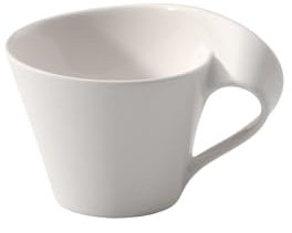 Villeroy & Boch - NewWave Caffé Cappuccino-Tasse 150 ml Weiß, Spülmaschinenfest, Mikrowellensicher, Jumbotasse, Kaffeebecher Porzellan, Große Tasse, Geschirr, Premium Porzellan