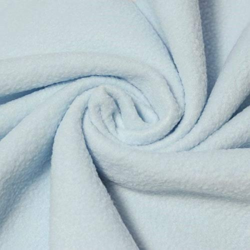 STOFFKONTOR Polar Fleece Stoff Meterware, Fleecestoff zum Nähen mit Antipilling Eigenschaften - Hellblau