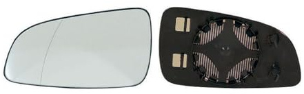 Alkar 6401438 Outside Aspherical Mirror Glass with Holder - Black/clear