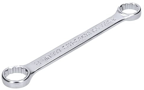 SW-Stahl 01313L Doppelringschlüssel 20 x 22 mm, Flach & Gerade | 12-kant Ringschlüssel aus Chrom-Vanadium, DIN 837, Pro Drive Wellenprofil für hohe Drehmomente, 210 mm Länge