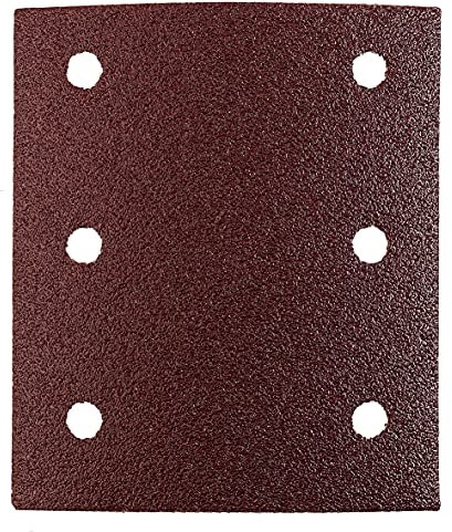 kwb Schleifstreifen 115x100 mm aus Edelkorund mit Körnung 180, werkzeugloser Wechsel, Vollkunstharz-Verleimung und verstärktem Papierträger für den mittelfeinen Schliff von Holz und Metall