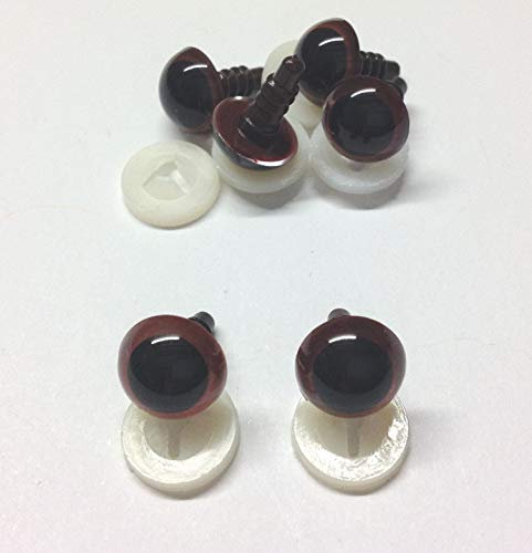celloexpress 21mm Brown Eyes with Plastic Backs - Safety Eyes for Soft Toy or Teddy Bear Making - Pack of 3 Pairs