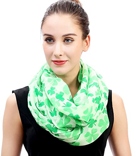 Lina & Lily St Patricks Day Irisch Kleeblatt Klee Damen Loop Schal Schlauchschal