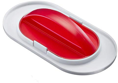 Westmark Alisador de fondant y Espátula para crema, 2 en 1, Espátula grande y pequeña, Plástico, Blanco/rojo, 30482280