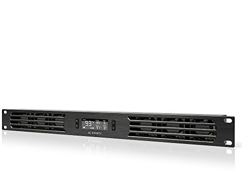 AC Infinity CLOUDPLATE T1, Rack Mount Fan Panel 1U, Exhaust Airflow, for cooling AV, Home Theater, Network 19” Racks
