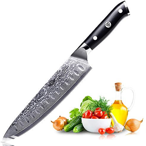 Kitchen Emperor Cuchillo de Cocina, Cuchillos Damasco, Cuchillos Cocina Profesional de Acero de Damasco 67 Capas Con la Manija G10