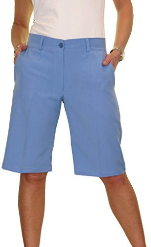 icecoolfashion Ladies Smart Knee Length Shorts - Womens Tailored Day Evening Lightweight Shorts Sky Blue 8-22 (22)