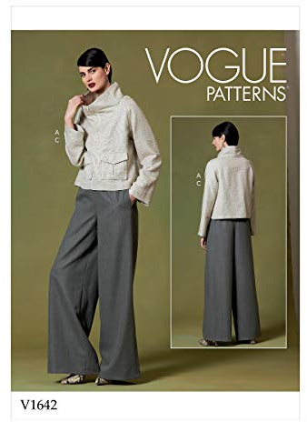 Vogue Patterns-V1642Z-Misses>Suits & Coordinates;Misses>Tops;Misses>Pants, Jumpsuits & Shorts, White