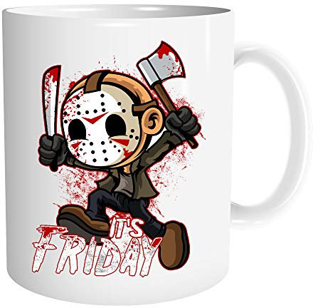 Uglyshirt89 It's Friday Tasse | Kaffeetasse Teetasse Geschenk Freitag der 13 Halloween Horror