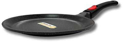 Cflagrant® Poêle à Crêpes/Blinis/Crêpière Façon Pierre Tous Feux Dont Induction Sans PFOA Cuisson Sans Matière Grasse Revêtement en Greblon C3+ de Technologie Allemande (24cm)