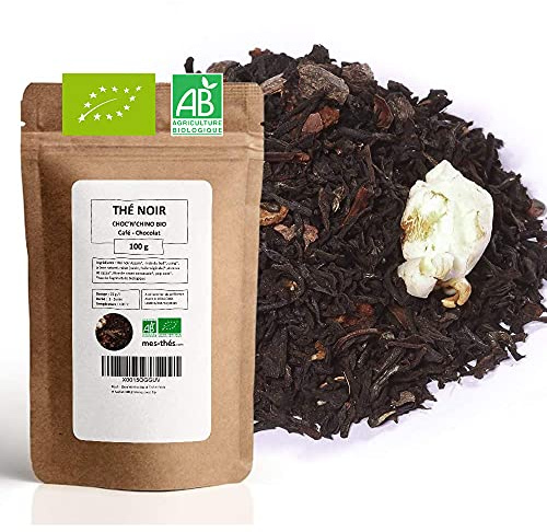 Thé Noir Bio Café Chocolat - 100g (40 tasses) - Thé en vrac 100% Agriculture Biologique - Mes-Thés
