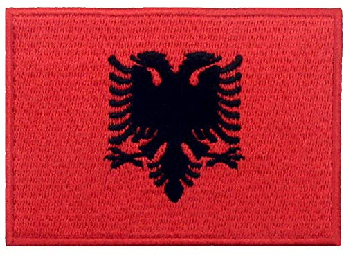 Albanien Flagge National Bestickter Aufnäher zum Aufbügeln/Annähen