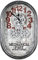 Casablanca Wanduhr aus Metall Glas - Farbe: Silber Rot - mit bewegenden Zahnrädern - für 4 x AAA Batterien (Nicht im Lieferumfang) Höhe 54 cm