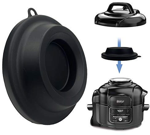 ddLUCK Silicone Lid Stand, Silicone Pressure Cooker Lid Holder Accessories For Ninja Foodi Pressure Cooker and Air Fryer 5 Qt, 6.5 Qt and 8 Quart (Black)