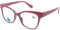 DOOVIC Occhiali da Lettura Luce Blu +2.0 Rosa Quadrati Occhiali da vista Lente d'ingrandimento per Donna/Computer