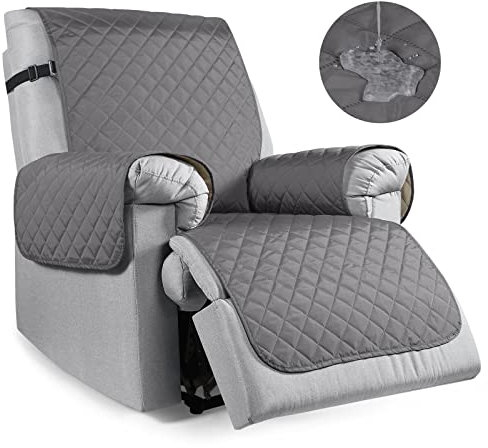 TAOCOCO Sesselschoner, Sesselauflage Relax mit Armlehnen und Taschen, Wasserdichter Sofabezug mit Gummiband, Geeignet für 25 Zoll Breit Fernsehsessel, Liegesessel, Sessel(Dunkelgrau)
