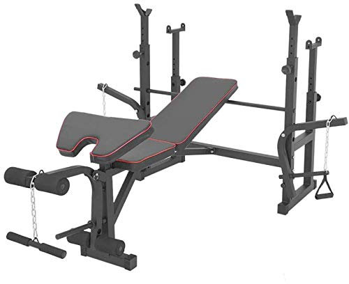 FFitness Weightlifting Bench Fitnessstudio, faltbar, verstellbar, Multistation | Barbell Bed Squat Rack