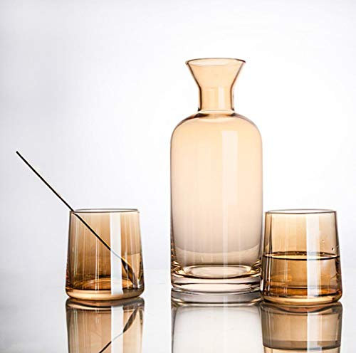 HALAWAKA Lead-Free Crystal Glass Wine Decanter Water Pitcher Kettle Water Jug Pot Carafe with Wooden Ball for Red Wine Hot/Cold Water Juice Ice Tea and Beverage