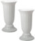 2X Außen Vase für Garten oder Grab in runder Form sehr robustem Kunststoff mit abnehmbarem Stad-Fuß Weiß
