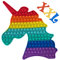 KUNSTIFY XXL POP Regenbogen Fidget Toy Antistress Spielzeug für Erwachsene Kinder Anti Stress Pop groß Figetttoys Fidget Toy Set Figet Bubble Push pop XXL Regenbogen (Einhorn)