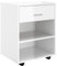 vidaXL Rollschrank mit Schublade Fächern Rollcontainer Büroschrank Aktenschrank Bürocontainer Schrank Büro Druckerschrank Hochglanz-Weiß 46x36x59cm Holzwerkstoff